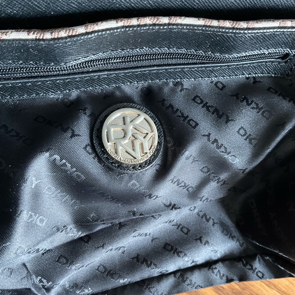 DKNY Black Monogram Clutch/Shoulder Handbag - Picture 8 of 12